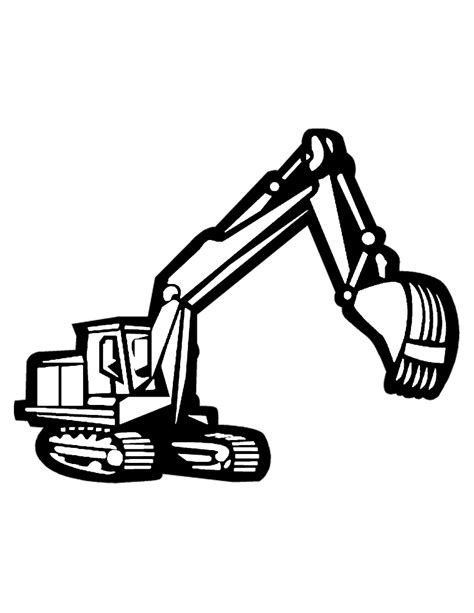 excavator clipart black and white